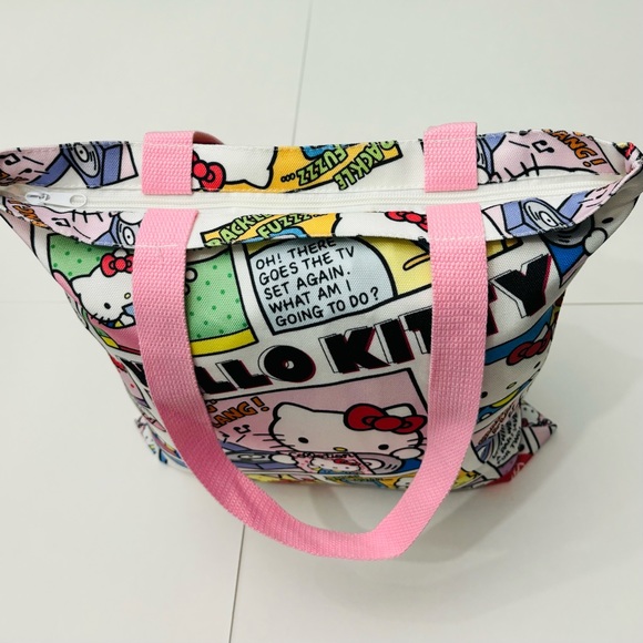 Hello Kitty Comics Cute Zipper Canvas Tote Bag - Picture 4 of 10